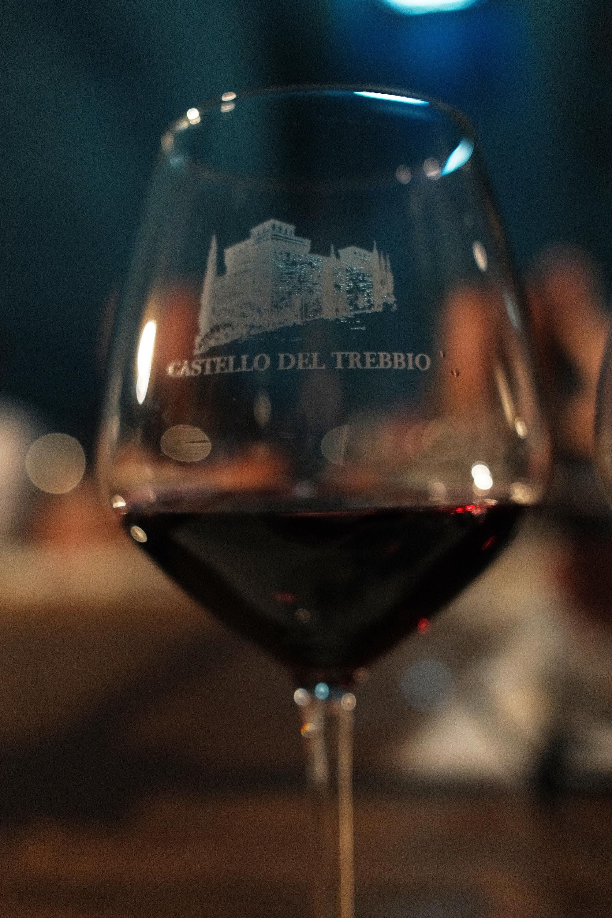 A glass of Chianti at Castello del Trebbio